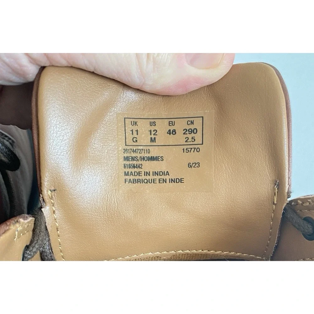 Clarks Collection Comfort Men 12 M Brown Whiddon Mid Chukka Leather Lace Up Boot